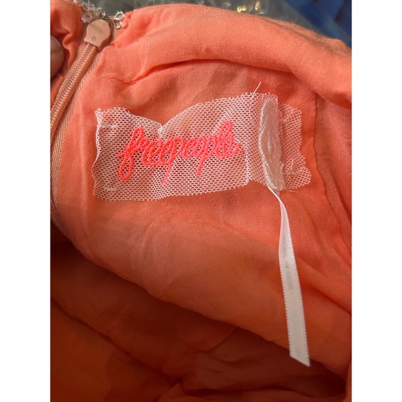 Free People Vibe Check Maxi Dress Orange Floral Button Front Boho Sleeveless Med - Picture 4 of 5